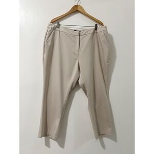 Amanda + Chelsea Beige Ankle Dress Pants Womens 18W Straight Leg Slim Trousers